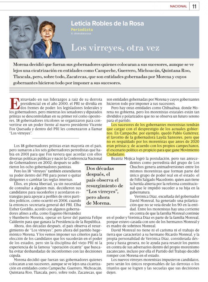letroblesrosa's tweet photo. Los gobernantes guindas imponen sucesores, aún contra el sentir de las bases morenistas.

Hay inconformidad en diferentes estados, pero Zacatecas parece que será el epicentro de una grave crisis política, al grado que el viejo amigo, PT, se alejó.

https://t.co/t5uS14Em0j https://t.co/04Hsd1HLTB