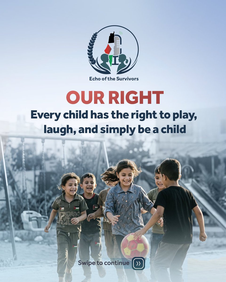 SadaAlnageen's tweet photo. In Gaza, even playing has become a dream.
Children deserve playgrounds filled with laughter, not places shaped by fear.
#echoofthesurvivors https://t.co/nGwBoj9Jnv