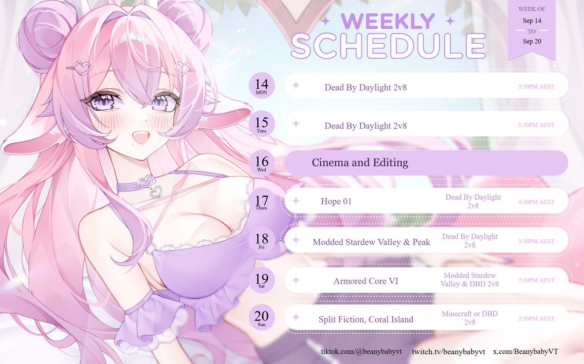BeanybabyVT's tweet photo. You'd think after streaming for months I would've made a schedule already but oops I haven't. Anyway better late then never for this week's schedule hopefully starting next week I'll be on top of it. I #vtuber #Vtuberใ
ค #streamer #jackalope https://t.co/jqLWTEzmlr