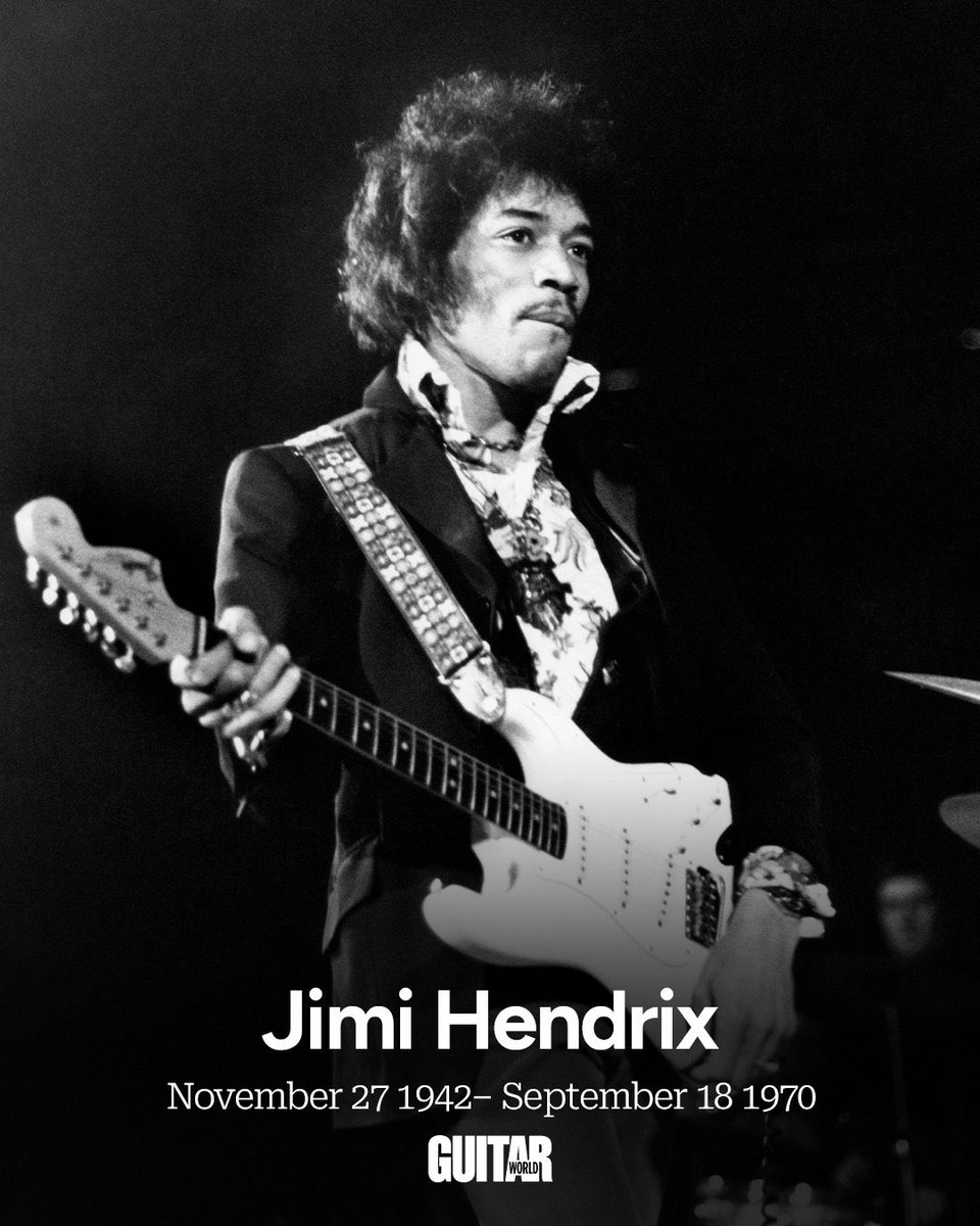 GuitarWorld's tweet photo. It’s like the electric guitar didn’t really exist before him. Of course, Jimi Hendrix had his influences. But it was Hendrix who radically revolutionized the instrument and the impact he made in the late 60s has not been surpassed in all the years since. 

https://t.co/365Nj51HWv https://t.co/4fjzI6TWsR