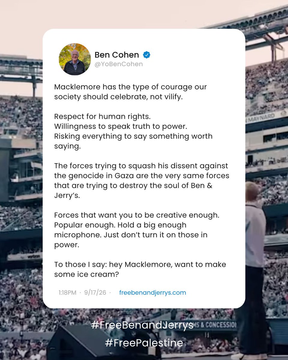 YoBenCohen's tweet photo. The world needs more people like @Macklemore https://t.co/W1VU6jfsY4