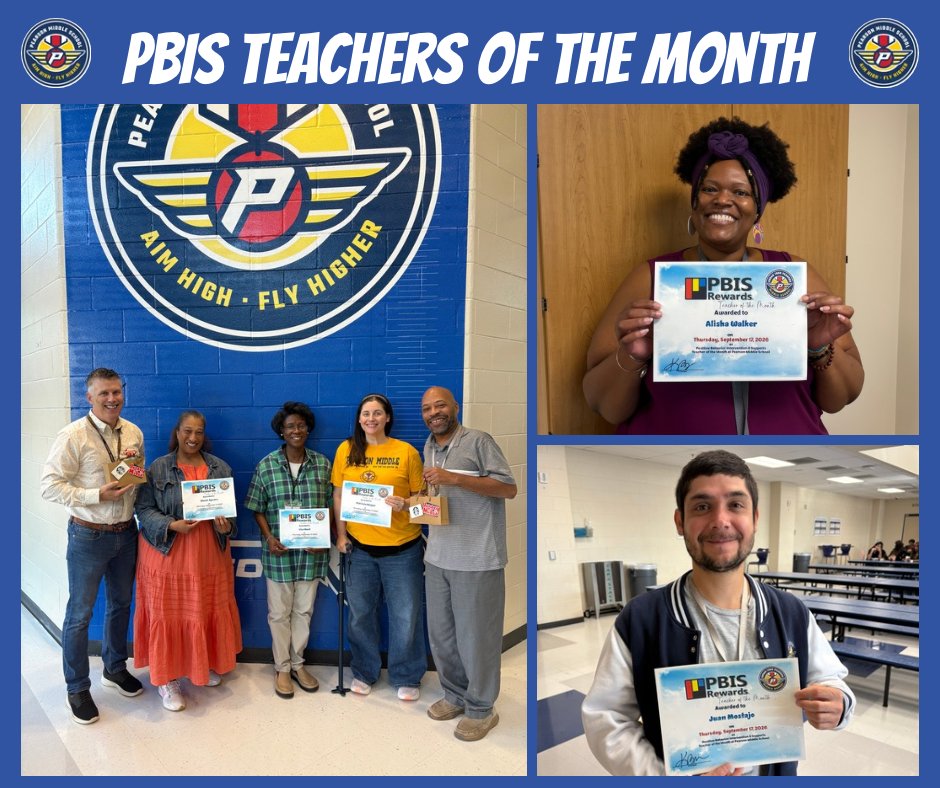 PearsonMiddle's tweet photo. Shoutout to our September PBIS teachers of the month 📣🥳 https://t.co/wALGuJE3QH