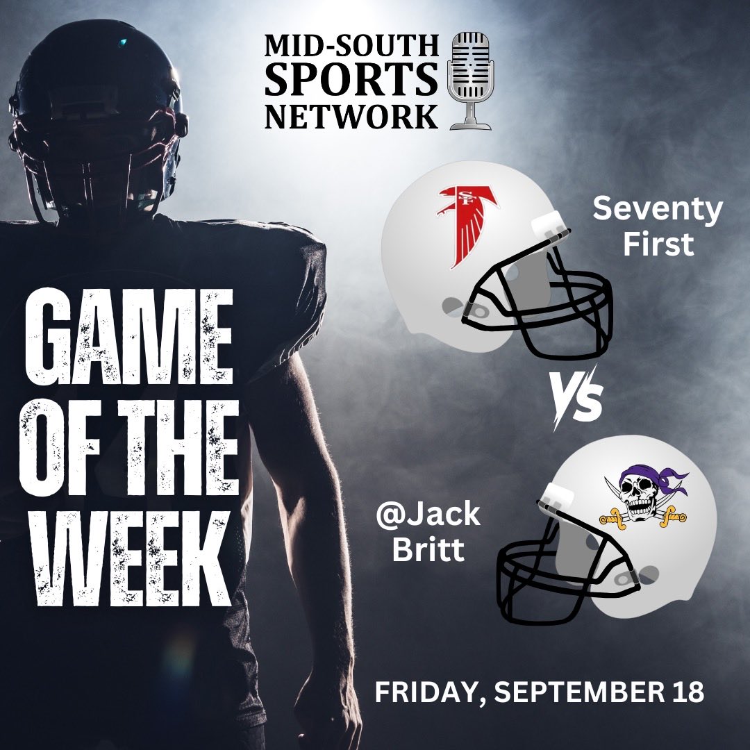Mid_SouthSports's tweet photo. IT’S GAMEDAY! The Falcons visit the Buccaneers in the @ValleyAutoWorld Game of the Week! @DICKS House of Sport’s Inside the Huddle at 6, pregame &amp; kickoff at 7 on Sunny 94.3 FM, 96.5 HD, and https://t.co/qGvkx1MJFj! @BrittAthletics @thereal71sports @910Preps @MrCoachRandolph https://t.co/ysXH9Rj6ro