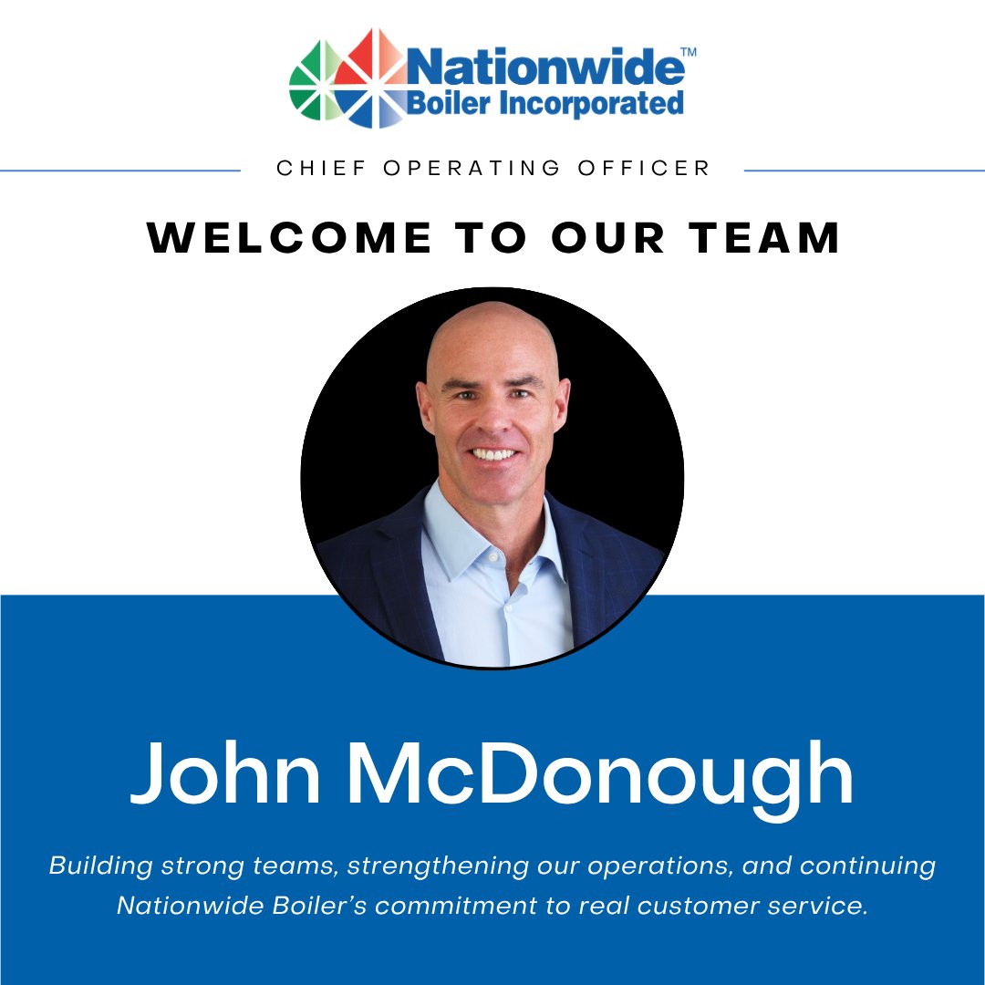 SteamNow's tweet photo. Nationwide Boiler is pleased to welcome John McDonough as our new Chief Operating Officer! John brings extensive #leadership and operational experience and will help strengthen our #operations and support continued growth. Read more: https://t.co/DyZbjIN0Kq #boilerindustry https://t.co/QaQlAPaYIn