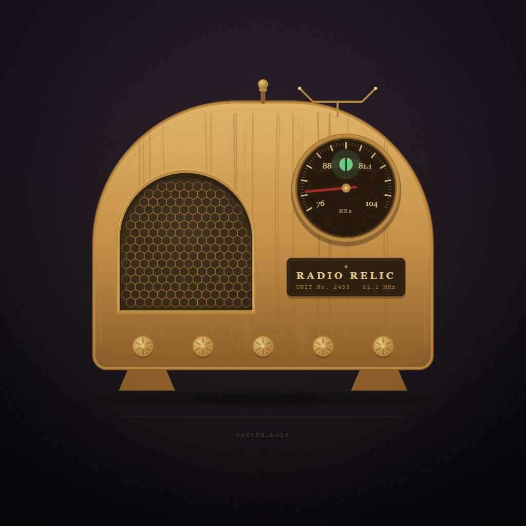 badninjaeth's tweet photo. My Radio Relic — UNIT No. 2488, a vintage radio tuned to 81.1 MHz. Every EVM address owns a different one. Generate yours: https://t.co/IFZwYMw4OH #RadioRelic https://t.co/M80kaAJjmF
