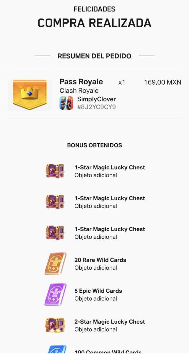 SimplyCloverMp4's tweet photo. Pase del Clash Royale comprado con código @mare_mp3 para que salga de Uruguay 👻 https://t.co/39Xtml33mz
