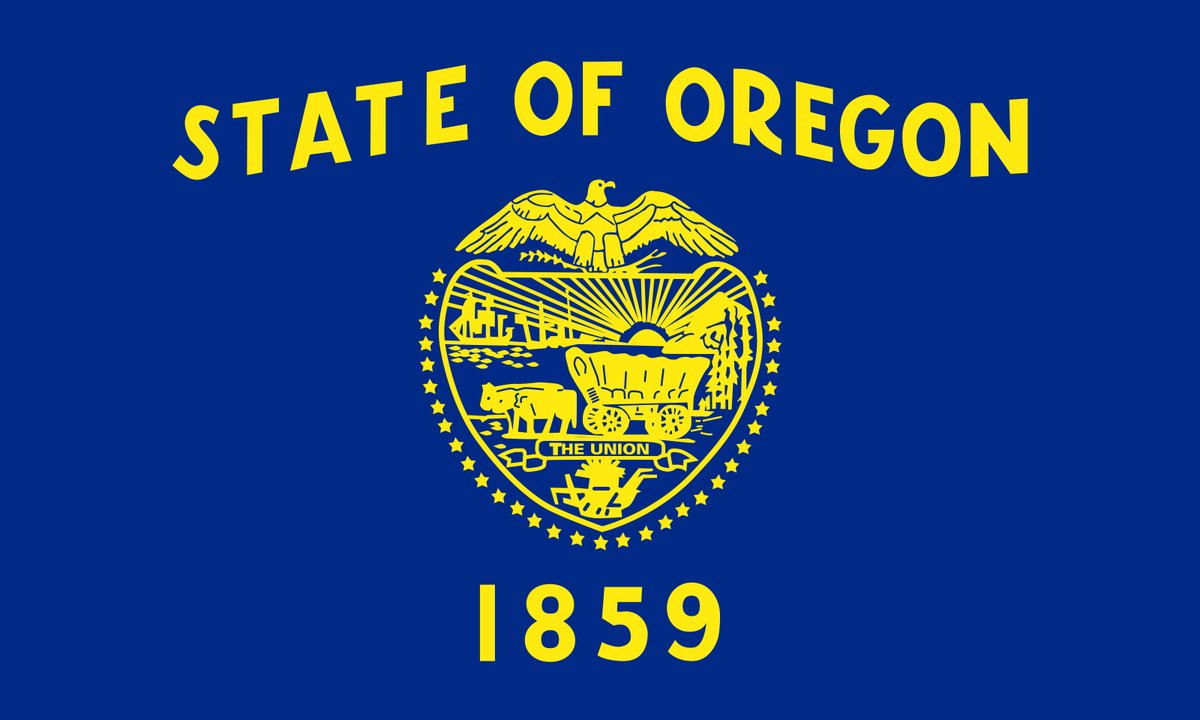 Britannica's tweet photo. Nobody asked for this, but here are some of our favorite facts about U.S. state flags:

Oregon is the only state with a two-sided flag. 

The front shows the state seal, and the reverse shows the state animal: a beaver. 🧵⬇️ https://t.co/mnZJED8TOA