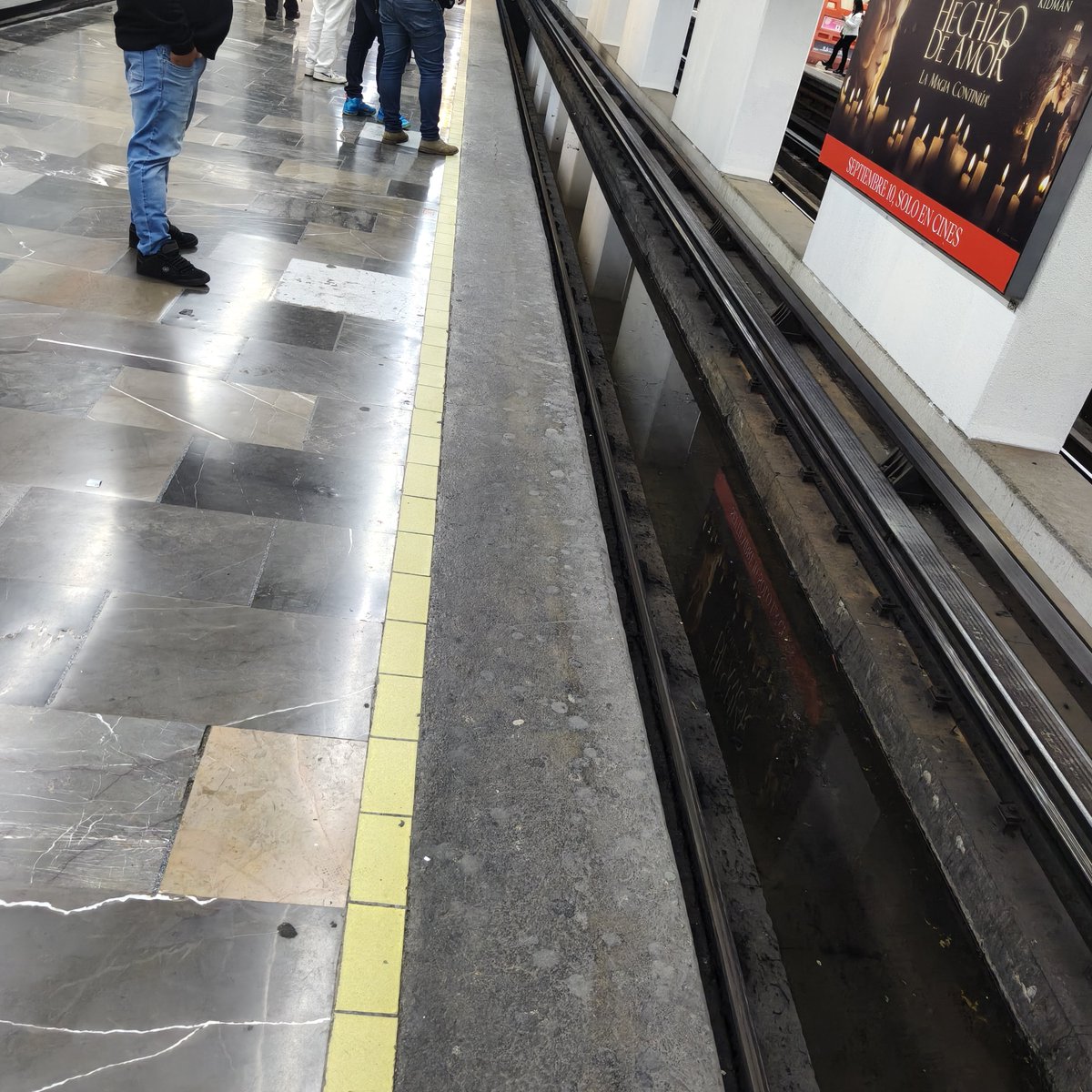 CarlosGrz93's tweet photo. @MetroCDMX Y luego se excusan con que es culpa de la gente si uds no limpian y generan más retrasos que nadie... Mierderos. Ah y como todo lo quieren peladito y la hocico, es Tacubaya línea 7 encharcada en las vías. Ineptos buenos para nada https://t.co/DuFih9hg7n