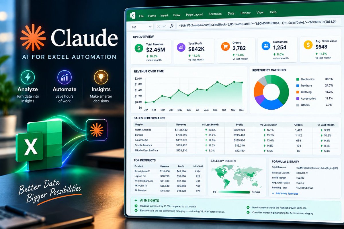 rio_in_ai's tweet photo. 🚨 This feels unfair. 🚨

Claude can do the Excel work that used to take analysts hours.

Here are 8 prompts that make it happen 👇🧵 https://t.co/NBkFPwkdrC