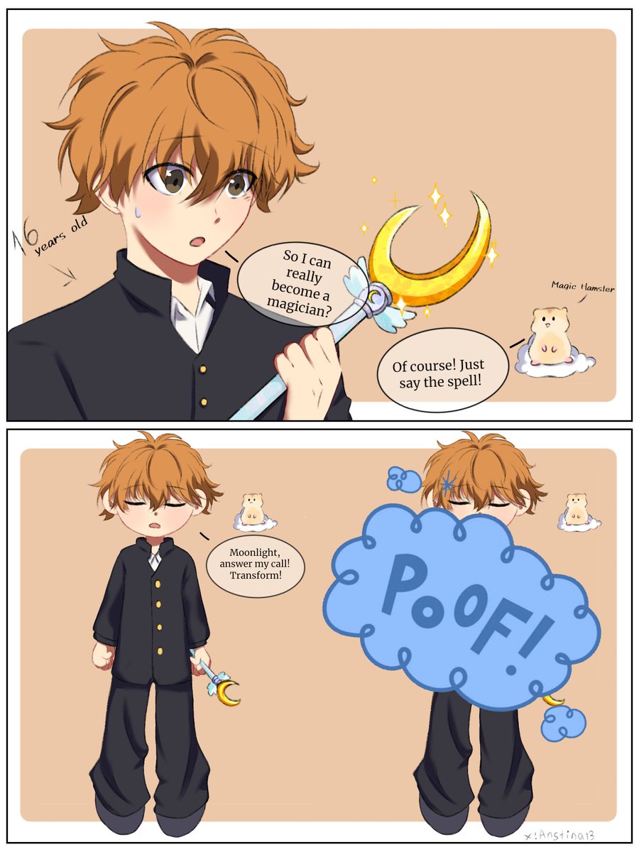 Anstina13's tweet photo. Fanart for Deception and Desire by anyascribbles on AO3.

I really enjoyed the idea of Toto being a magical girl, so I decided to draw a short comic about his first transformation.

Thank you for the inspiration, and please check out the original fic on AO3! 

#Rontoto #Fanart https://t.co/1umZt2dVoe