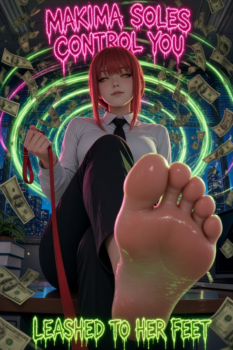 TheGoonMaster20's tweet photo. MAKIMA SOLES CONTROL YOU 😵‍💫
Leash in hand. Bare sole forward.
Your brain already submitted the second these arches appeared 🪄
LEASHED TO HER FEET 🐶
Pump for these soles until you’re nothing 🤤🤡
#feet #2dfd #findom #catfish https://t.co/ghBE2HTsla