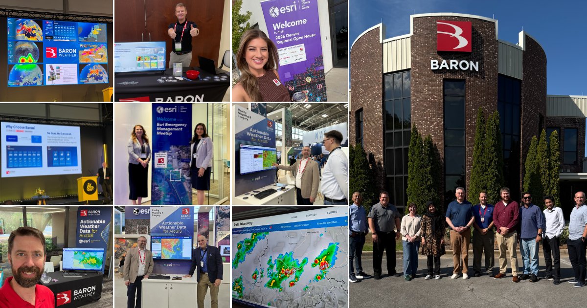 BaronWeather's tweet photo. Where in the world was Baron Weather this week? 🌎

📍 Amsterdam, Netherlands — Steve Bray and @Ken_Brewer at @IBCShow
📍 Oklahoma City, Oklahoma — Matt Gaffner at OK-SCAUG
📍 Canonsburg, Pennsylvania — @HuffmanHeadsUp at EnerGIS
📍 St. Louis, Missouri — @JessStumpf and Megan Delhaye at the @Esri Emergency Management Meetup
📍 Denver, Colorado — @CarlyCassadyWX at the @Esri Denver Office Open House
📍 Munich, Germany — Dan Gallagher and Marc Krasner at InterGEO

It was a busy one for Team Baron, traveling and connecting with partners across the globe. Plus, our partners from @infoBMKG and @sibakom from Indonesia joined us at our Huntsville headquarters. What a week!