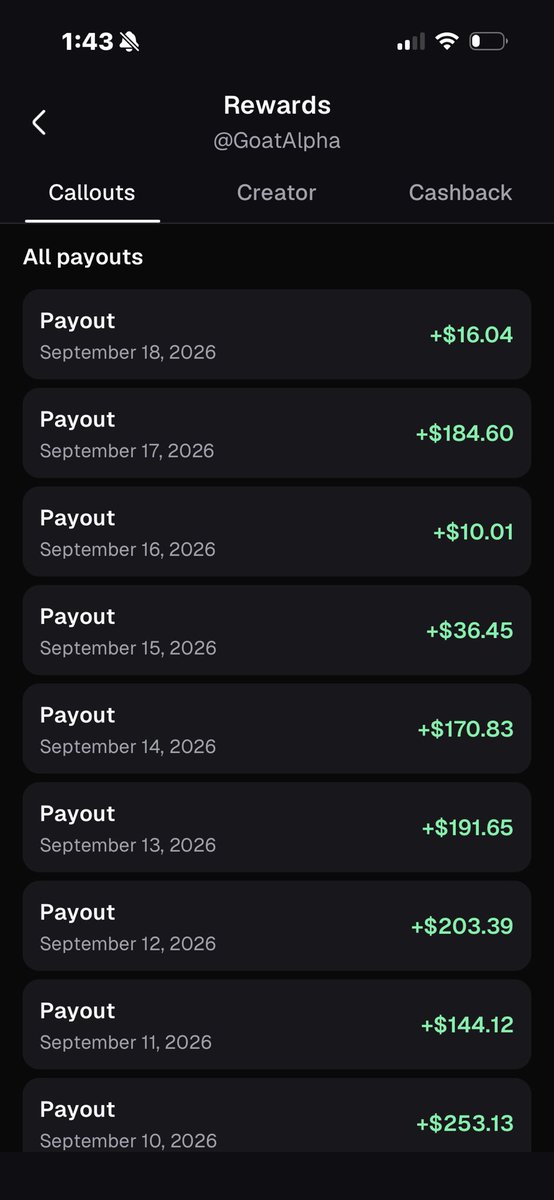 GoatAlphaCalls's tweet photo. Not sure what happened today that I got such a small payout yesterday calls were great  @Pumpfun https://t.co/2X9rFPV70N