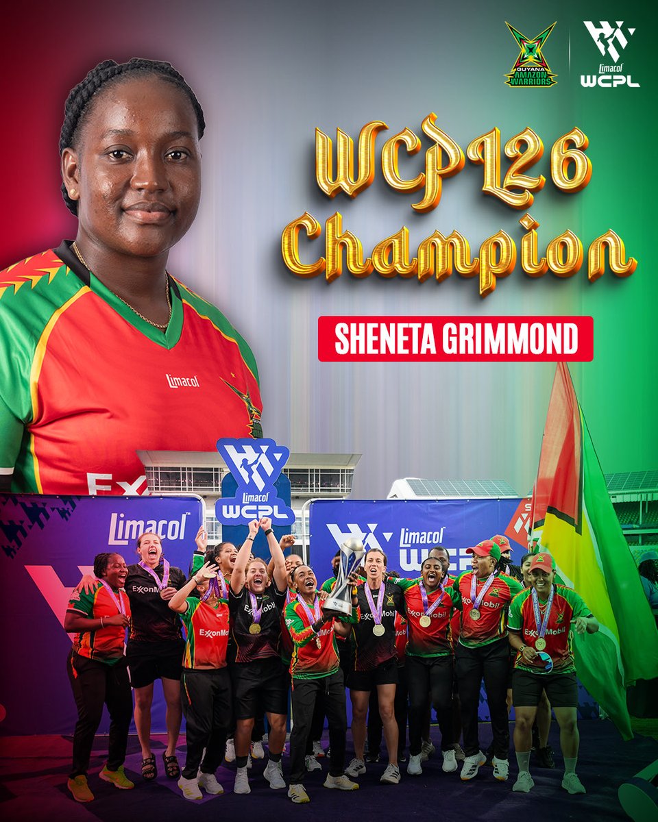 amznwarriors's tweet photo. That Championship GLOW! π
#GuyanaAmazonWarriors #WCPL26 #WCPL26Final https://t.co/KvUk7eBLSp