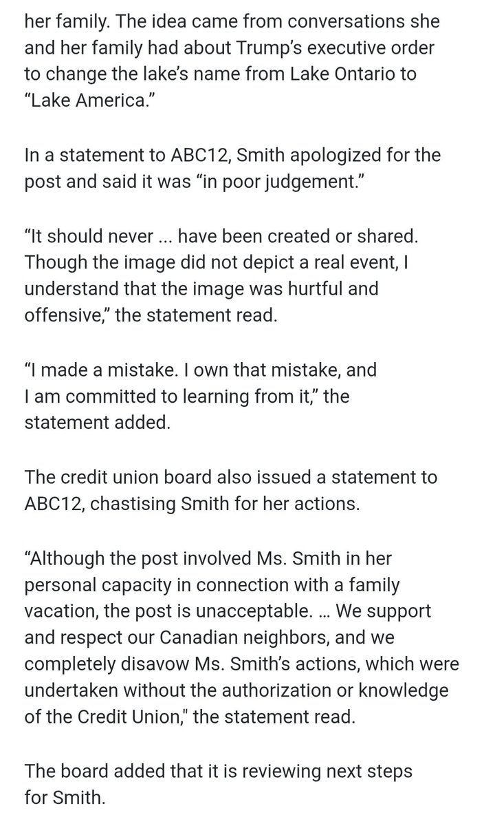 rita_rewerts's tweet photo. Update on this. Jane Smith from Saginaw Michigan and CEO of Family First Credit Union has apologized. We don't accept your apology Jane. Said she generated the Lake America sweat shirts with AI and didn't have them made. Makes no difference  Jane. You went out of your way 1/ https://t.co/LypdFMLzN2