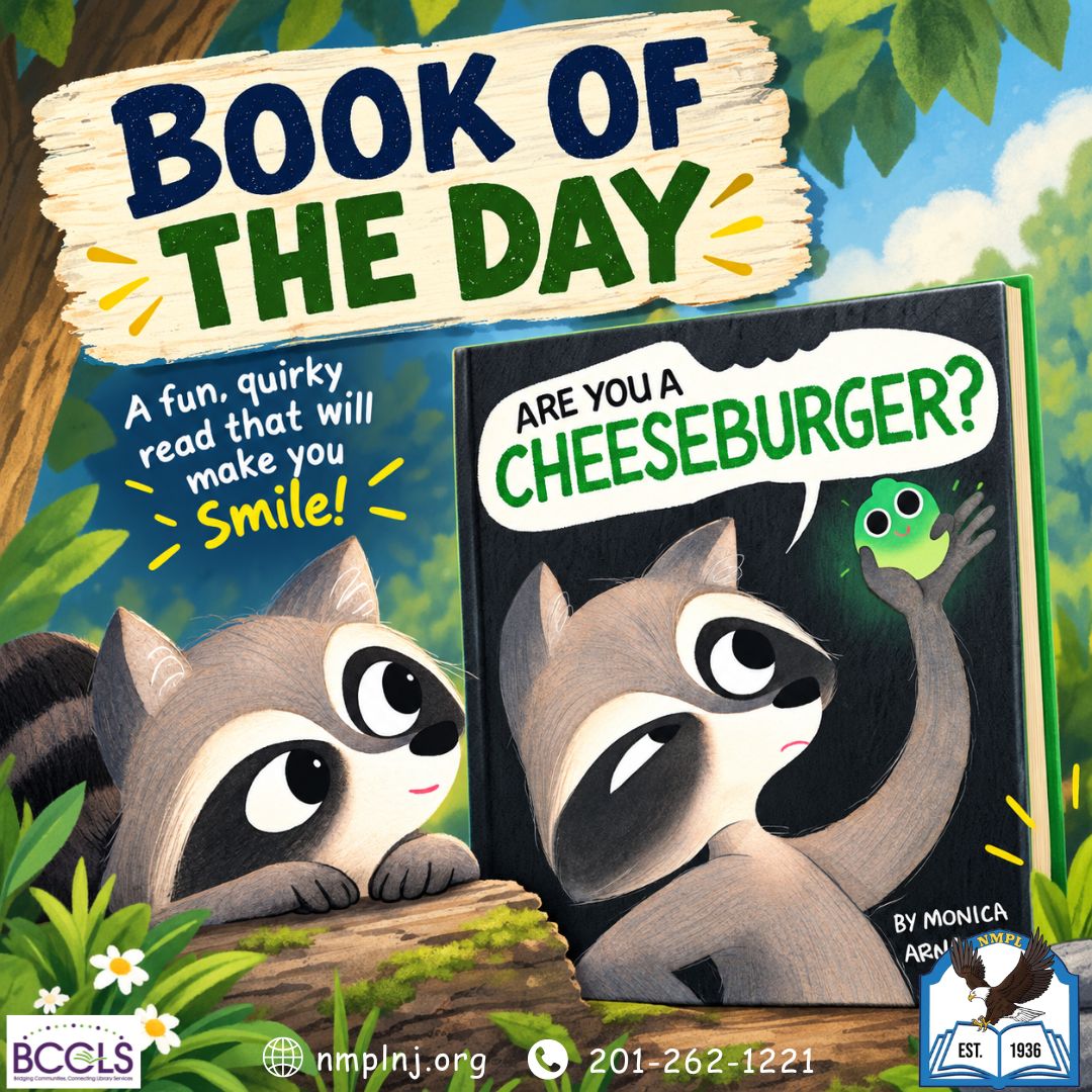 libraryNMPL's tweet photo. ๐#FunFactFriday: It's #NationalCheeseburgerDay!
#BookoftheDay: "Are You a Cheeseburger?"
A charming picture book about a lonely raccoon and a glowing seed, and the world's most important question: Can this seed grow cheeseburgers?
Available: https://t.co/7XVyZdzRL8 | #nmplnj https://t.co/iozK7M9cBM