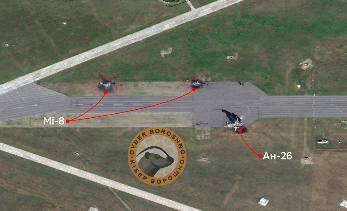 Maks_NAFO_FELLA's tweet photo. 😎 As a result of the attack on Rostov-Central Airport, two Mi-8, An-12 and An-26 helicopters were completely destroyed, - CyberBoroshno https://t.co/I6nYdO0sF6