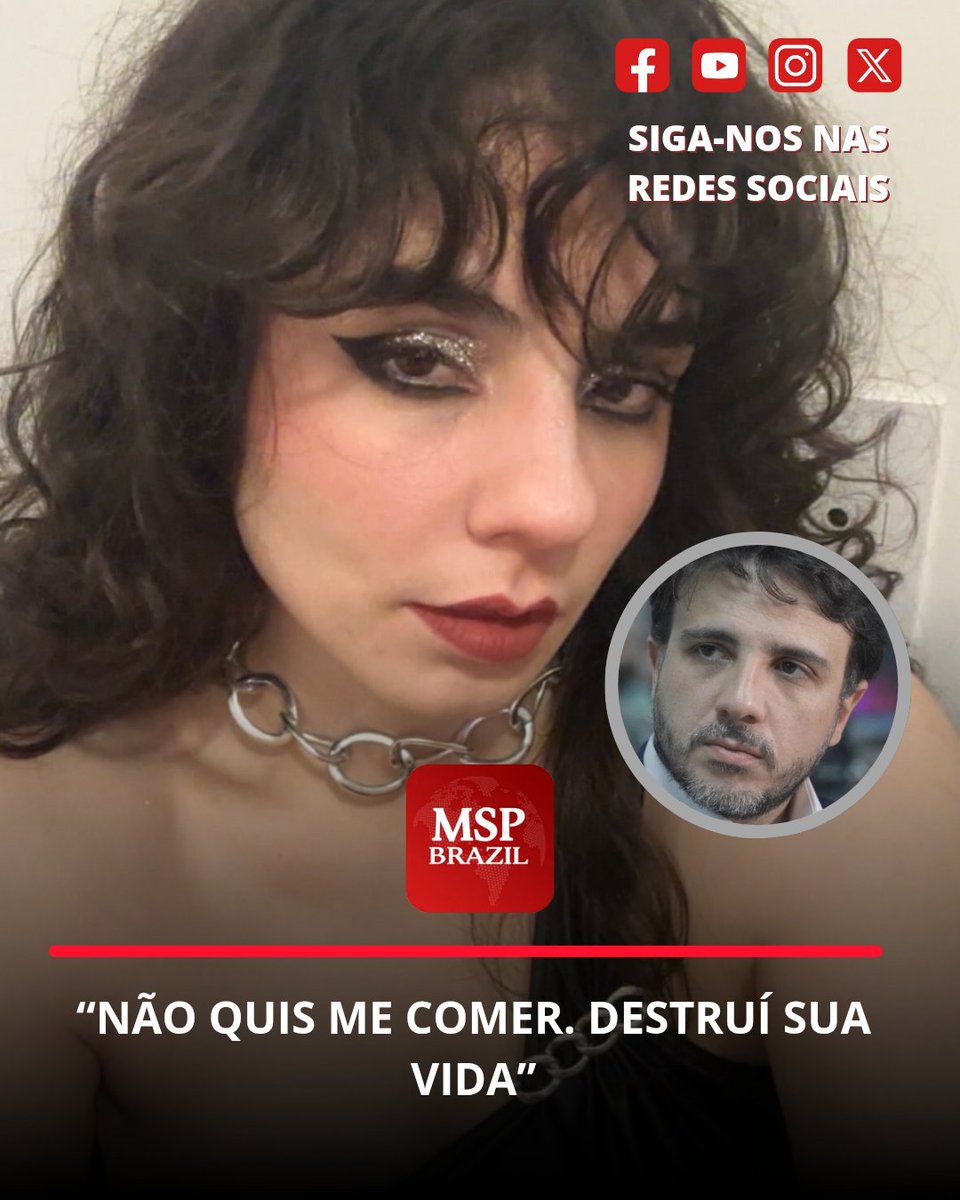 mspbra's tweet photo. 🚨 “NÃO QUIS ME COMER. DESTRUÍ SUA VIDA”

Áudios atribuídos a Glenda Varotto mostram ataques a Renan Santos após ela dizer que não foi correspondida.

Ela admite as gravações, mas afirma que eram apenas desabafos. O caso é investigado pela PF. https://t.co/uq0CST98st