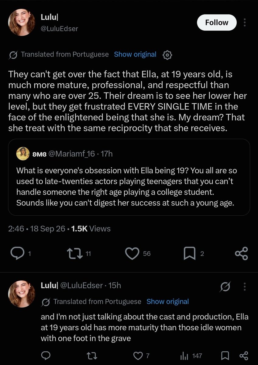stvieznders's tweet photo. the quote of your tweet is the reason why everyone keeps shouting that she's a teenager because y'all have done awful goddamn things with her pfp. How are you praising Ella and making it about raina who has done nothing wrong to any of you. https://t.co/vEuDSbYS9B
