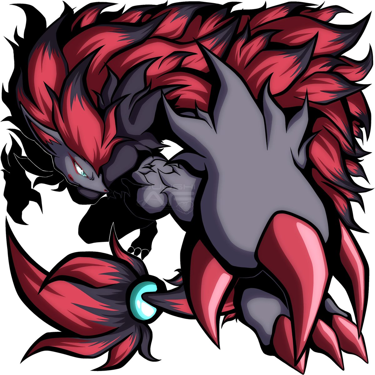 suushiaf's tweet photo. ZOROARK X LUCARIO https://t.co/qqUVk3CVVc