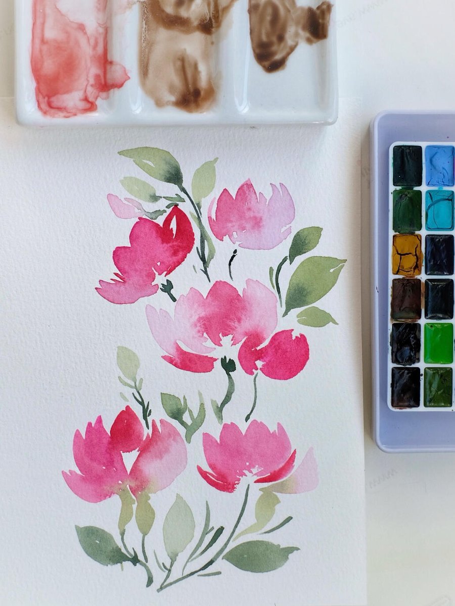 kiki930919's tweet photo. New to painting Grab watercolors u0026 your favorite sketchbook! 15 mins daily = tiny, joyful wins  No experience needed—just dive in! https://t.co/jS5mNYrJvh