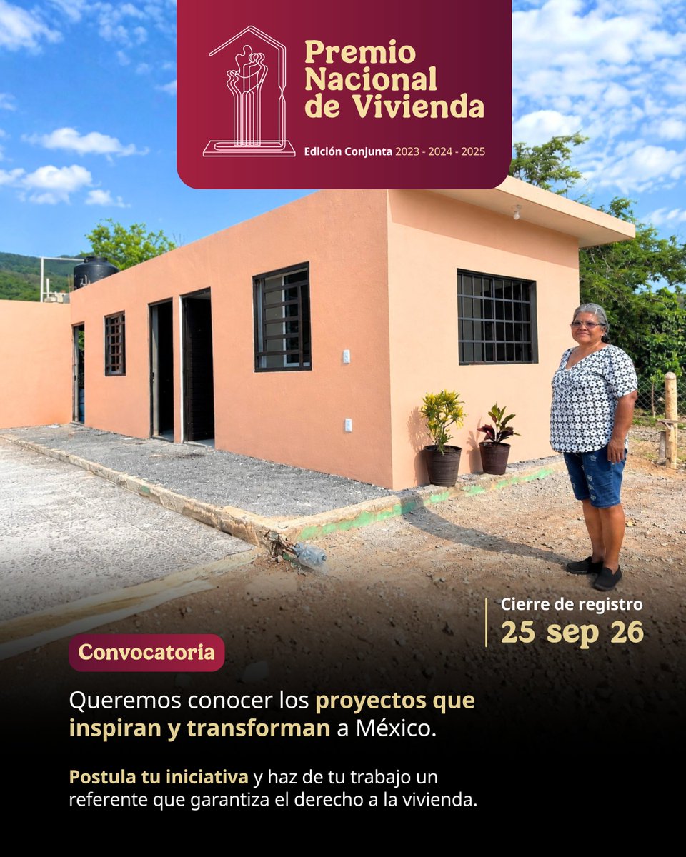 SHFoficial's tweet photo. El Premio Nacional de Vivienda reconoce proyectos e investigaciones que contribuyen al fortalecimiento de la política habitacional desde distintas perspectivas.

Participa. Tienes hasta el 25 de septiembre.
Consulta las bases en https://t.co/3Ke1mRQ6DW
#PremioNacionalDeVivienda https://t.co/Hg7f3LzNqE
