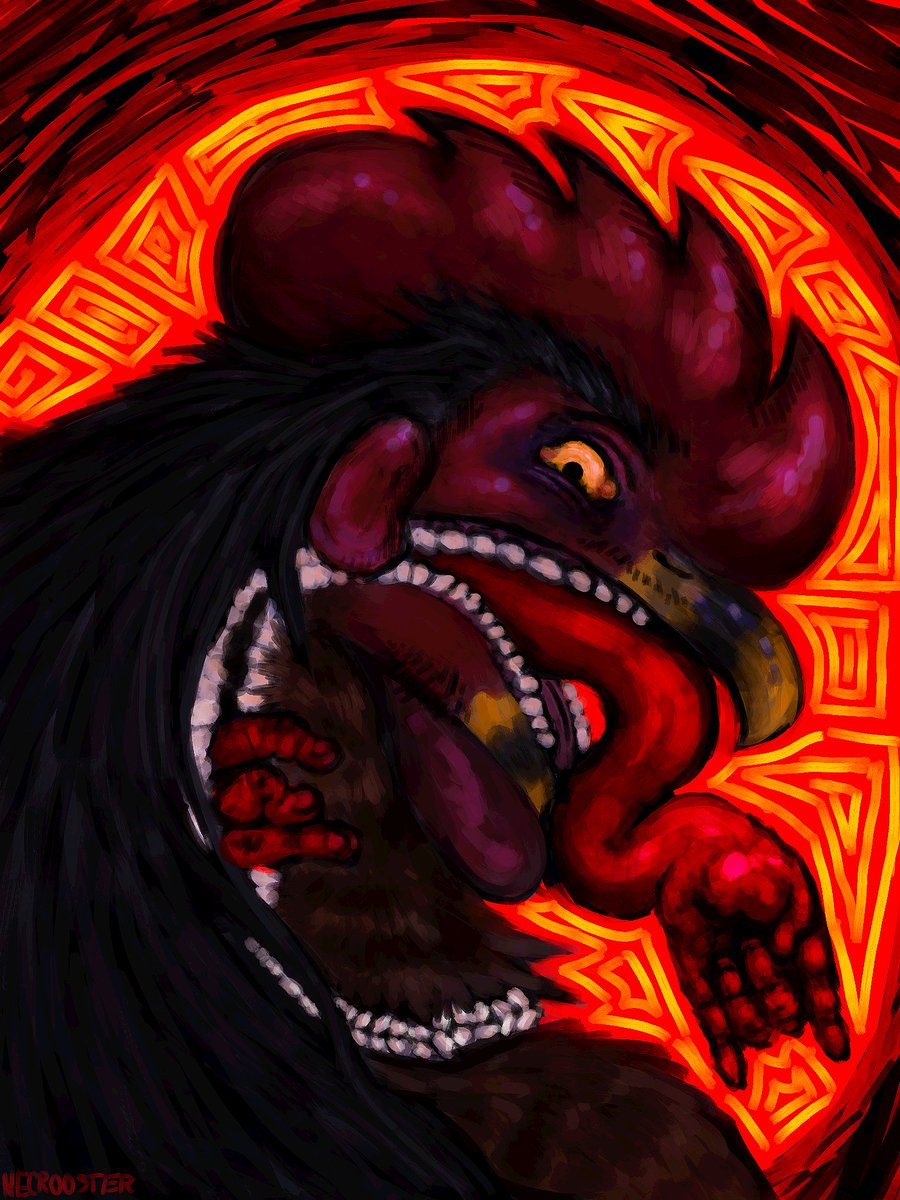 Necrooster's tweet photo. my art in red https://t.co/0rHjuXoR95