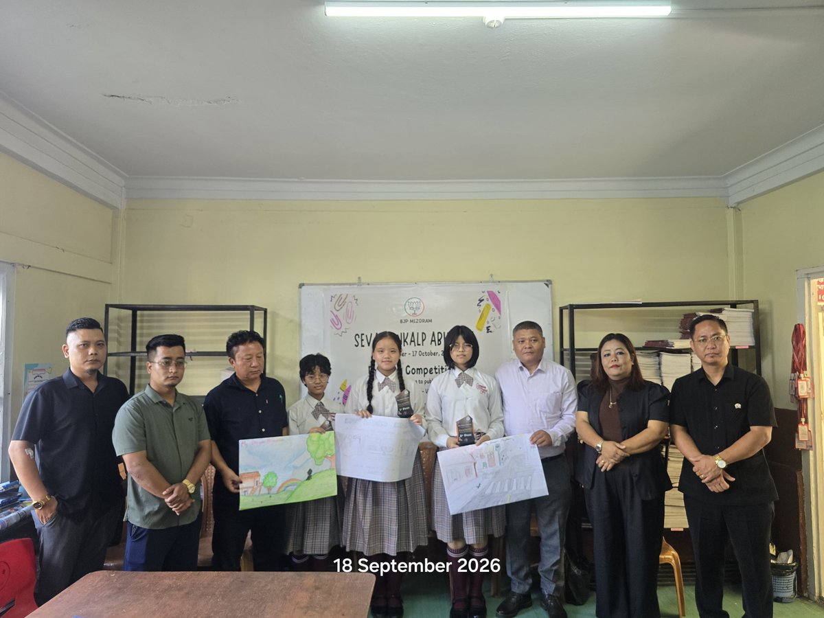 bjym_mizoram's tweet photo. "Seva Sankalp Abhiyan" programme kal zelah vawiin 18/09/2026 khan BJP State Ṭhalai (Yuva Morcha) chuan Siamliana Memorial School-ah "Drawing Competition" an buatsaih.

#SevaSankalpAbhiyan #DrawingCompetition #BJP4Youth https://t.co/M1BkWgkDt0