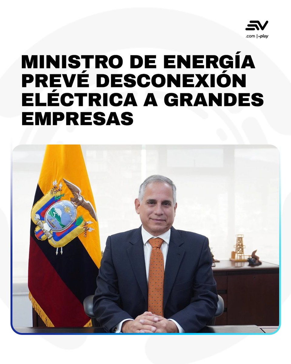 EcuavisaInforma's tweet photo. 👉 https://t.co/5nhg4Xuss4 | El ministro de Energía, Juan Carlos Blum, aseguró que no están previstos cortes de electricidad para la ciudadanía, pero se analiza desconectar un día a la semana a las empresas que más electricidad consumen en Ecuador. https://t.co/Ccf8z4kqc2
