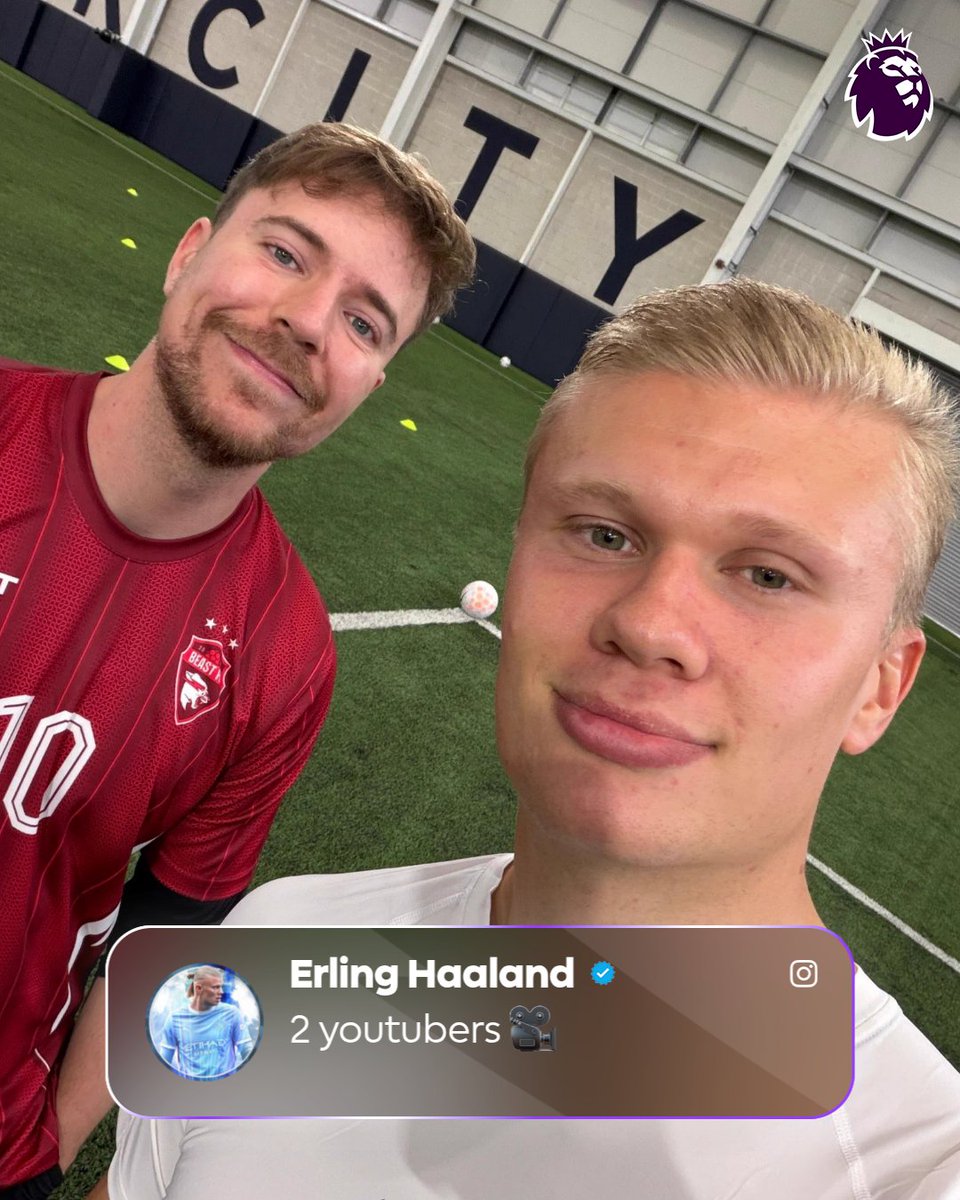 premierleague's tweet photo. Don't forget you're a footballer that can score a few goals too, @Erling 😏 https://t.co/k1sEzfPf2g