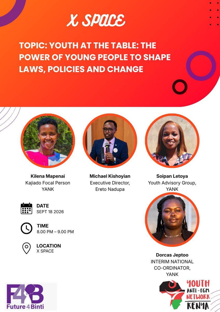 OmaheFredi's tweet photo. What does “Youth at the Table” mean?
Having young people represented in spaces where decisions are made.
Giving youth opportunities to contribute ideas, proposals and solutions.
Moving from token participation to meaningful participation.
#Future4Binti 

@TunawezaEmpower https://t.co/A9ffkPrqX5