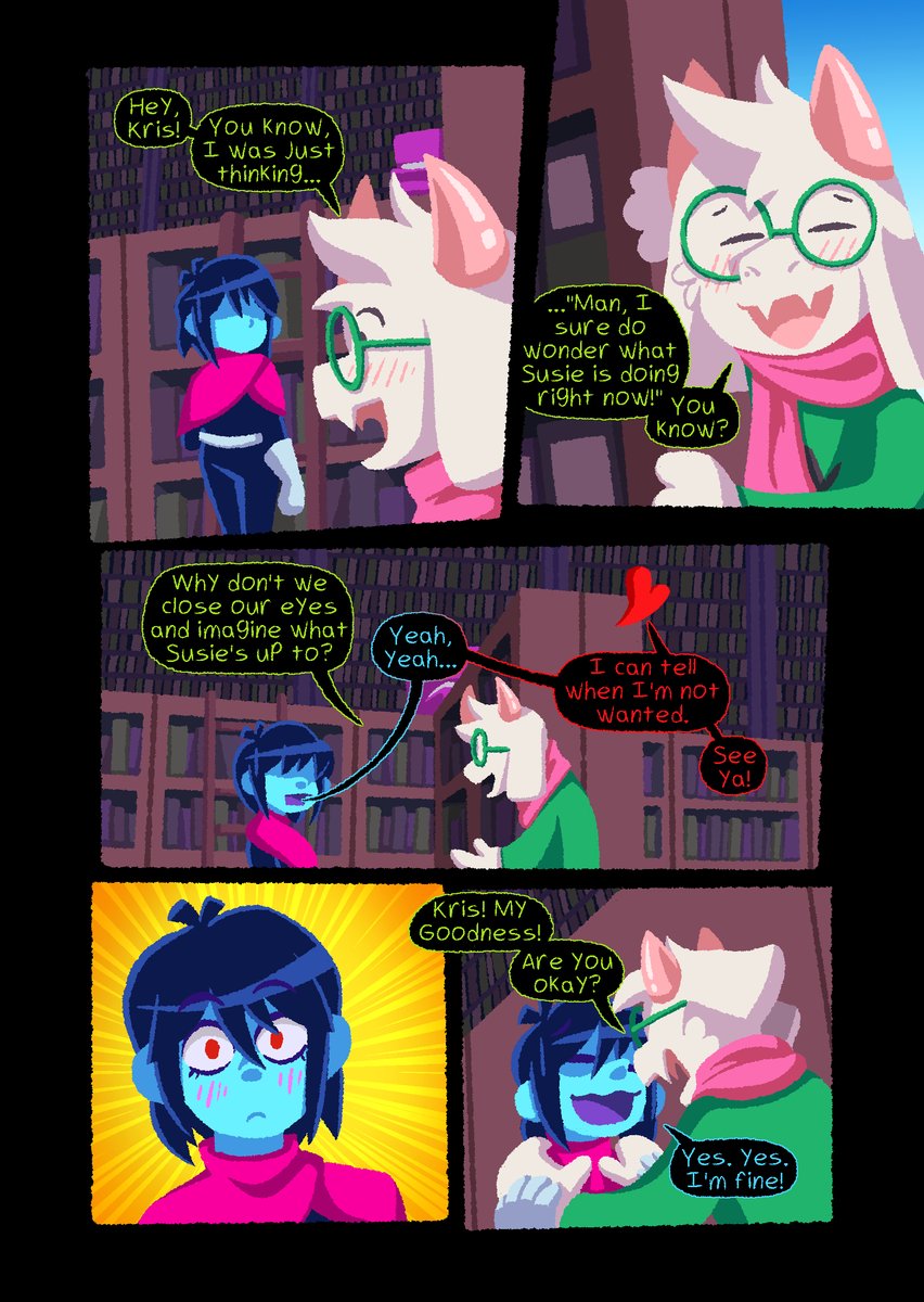 Robablo's tweet photo. The Library (1/2)
#deltarune #kralsei #hamburgerscheeseandfries https://t.co/1MpCP9TZSo