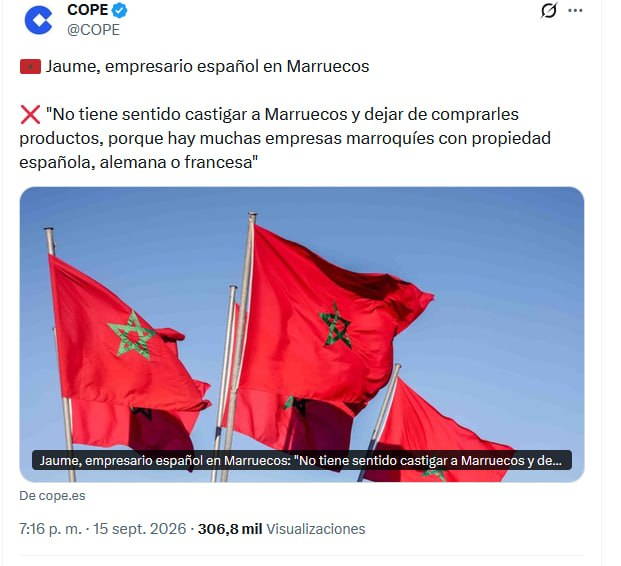 mdpbs7's tweet photo. Pues te jodes, Jaume, por haberte llevado la producción para pagar cuatro dirhams al moro en vez de crear empleo en España. https://t.co/XuqxOYx1fY