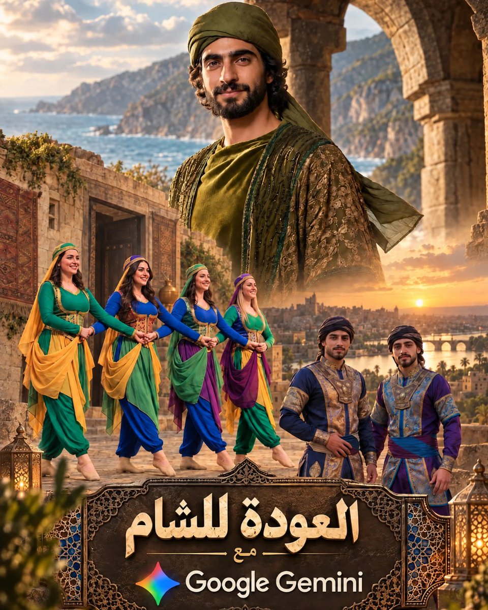 GoogleArabia's tweet photo. العودة للشام… صُنعت بلمسة Google Gemini 🌟🎬 https://t.co/SeWceMPQ7f