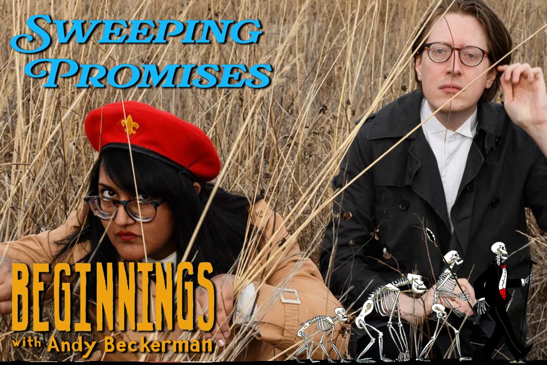 AndyBeckerman's tweet photo. Some distraction from dystopia with a brand-new episode of Beginnings...

Great talk with Lira and Caufield of @swpromises! Making art under fascism, academia, labor consciousness, existential naivete and MORE!

🎧 https://t.co/yDSnMMr14Z https://t.co/8XYCm5yZUL