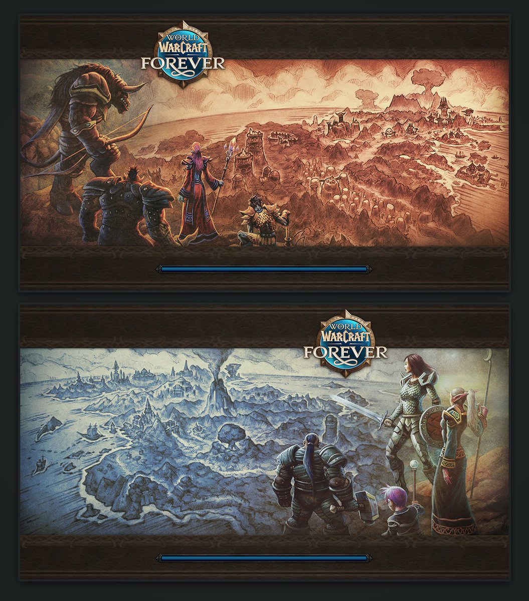 xaxxas's tweet photo. "The World Is The Main Character" 
Loading Screen Edits. The new #wowforever beta load screens for EK &amp; Kalimdor are growing on me, but still I feel there's a middle-ground to be found that both harkens to the good ol days, while keeping the intent of feeling like its own thing! https://t.co/bBCDXPRYfE