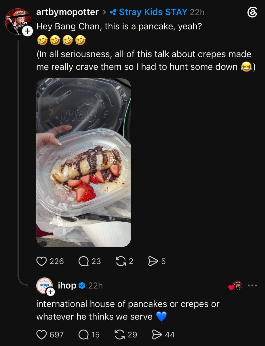 lixiesflower's tweet photo. IM CRYING WHY IS IHOP UPDATED ON CHAN’S PANCAKE/CREPE BBL DISCOURSE https://t.co/cOr5tSiWI6