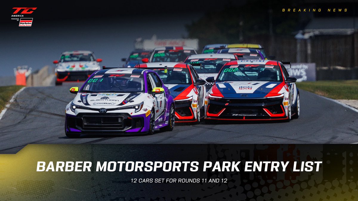 tc_america's tweet photo. Whoβs headed to Barber? π
We're set for two more sprint rounds as the championship contenders get ready to battle it out in Alabama.
https://t.co/yOhOb16Nxr
#TCAmerica #GTBHM https://t.co/ndwDpOLa0Y