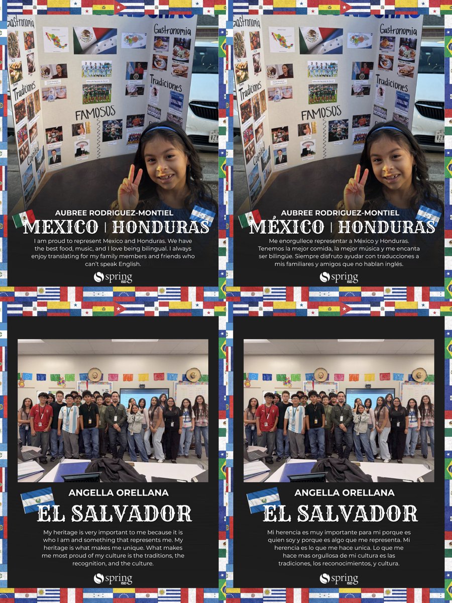 SpringISD's tweet photo. ❤️🌎 #CelebremosSpring Spotlight
This Hispanic Heritage Month, we’re celebrating the people, cultures and stories that make our Spring ISD community so special. 💙✨
From family traditions and cultural roots to the experiences that shape who we are, every story is worth celebrating. ❤️
Get to know some of the incredible people who make up our Spring ISD family and hear what their heritage means to them. 🌎✨
Our heritage. Our stories. Our Spring ISD. 💙

-

❤️🌎 #CelebremosSpring Spotlight
Este Mes de la Herencia Hispana, celebramos a las personas, culturas e historias que hacen que nuestra comunidad de Spring ISD sea tan especial. 💙✨
Desde las tradiciones familiares y las raíces culturales hasta las experiencias que forman parte de quienes somos, cada historia merece ser celebrada. ❤️
Conozca a algunas de las increíbles personas que forman parte de la familia de Spring ISD y descubra lo que su herencia significa para ellas. 🌎✨
Nuestra herencia. Nuestras historias. Nuestro Spring ISD. 💙

#SpringISD #HispanicHeritageMonth #CelebremosSpring #OurStories #TheNewSpringISD