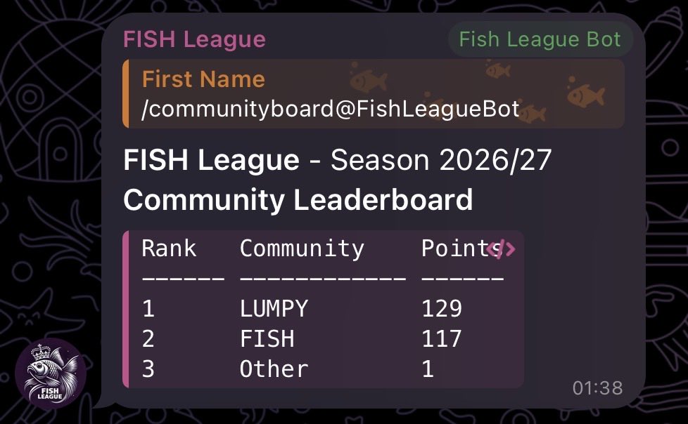 agoldfishonbase's tweet photo. Be like DarkRose. Play FISH League and win USDC! Or not. Matches start in an hour. Best of luck in Matchweek 5. According to @SOACE_7 we’ll know who is for real after this week. #dontfadefish https://t.co/uSdP3XiJgA