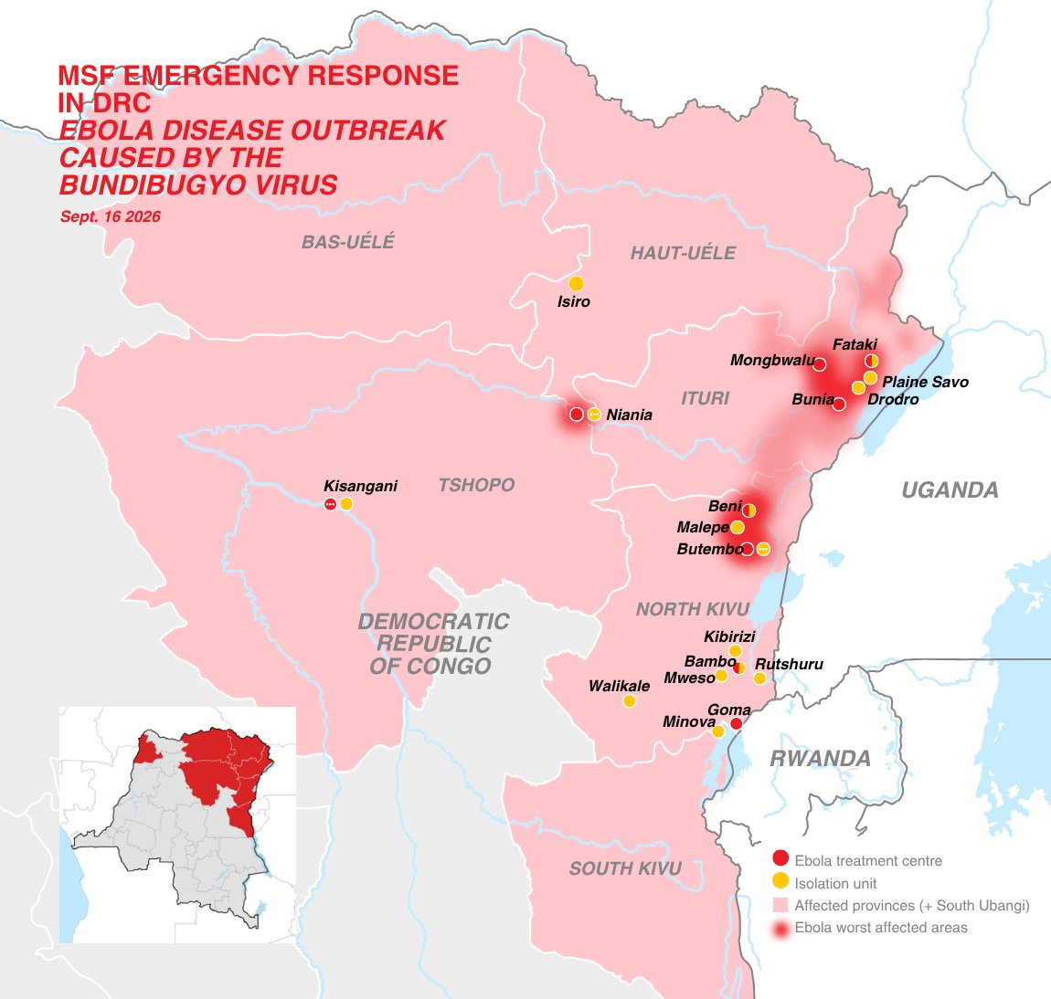 MSF_canada's tweet photo. The #Ebola disease outbreak is not shrinking. It's moving. 

Our teams are seeing cases emerge in new, underprepared areas while response measures remain insufficient in hotspots.

More support from UN agencies is critically needed.

Read our response: https://t.co/kEY3HFejJQ https://t.co/fV0vmUoQob