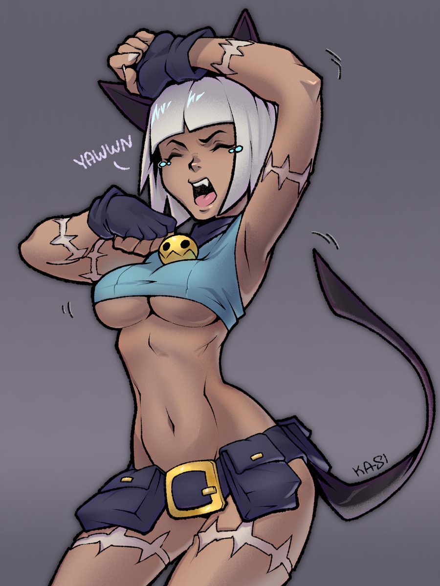 kasikamisch's tweet photo. Just a sleepy kitty stretching out ヽ( ´O｀)ゞ💤
#skullgirls #fanart #msfortune https://t.co/BGKMITiBLY