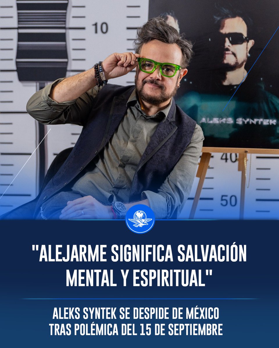 El_Universal_Mx's tweet photo. 🎶 Aleks Syntek anuncia que se va de México tras críticas por su reciente concierto

El cantautor declaró que alejarse del país representa su "salvación mental y espiritual", luego de encarar abucheos y cuestionamientos por reclamos a su público y sus persistentes críticas a la música urbana.

https://t.co/0LG4nju6zV