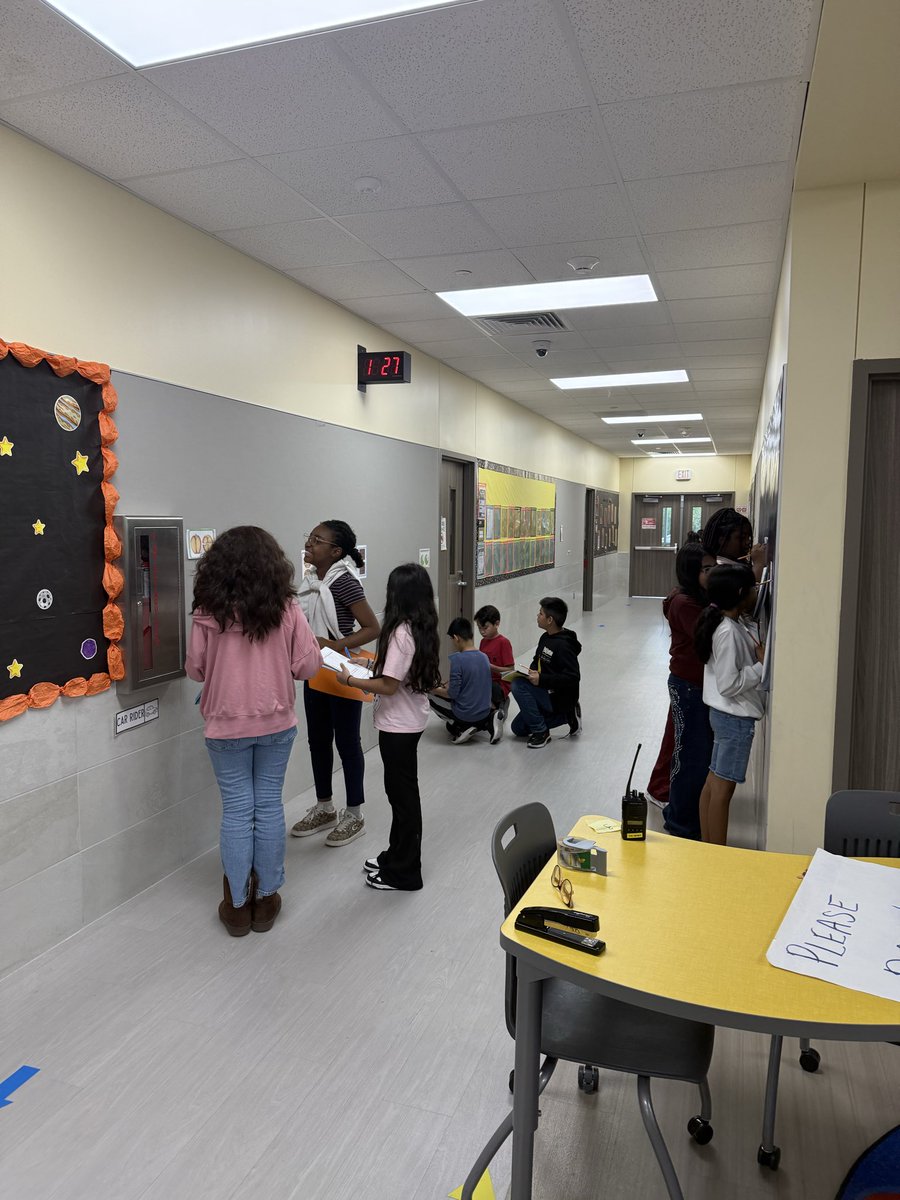 MSE_5th_Astro's tweet photo. Today was a good day in 5th grade math. We are starting a new concept today with a gallery walk introducing adding and subtracting fractions. Students collaborated across the different classes to learn about fractions. @MSE_Astronauts https://t.co/5bahoPuwMd