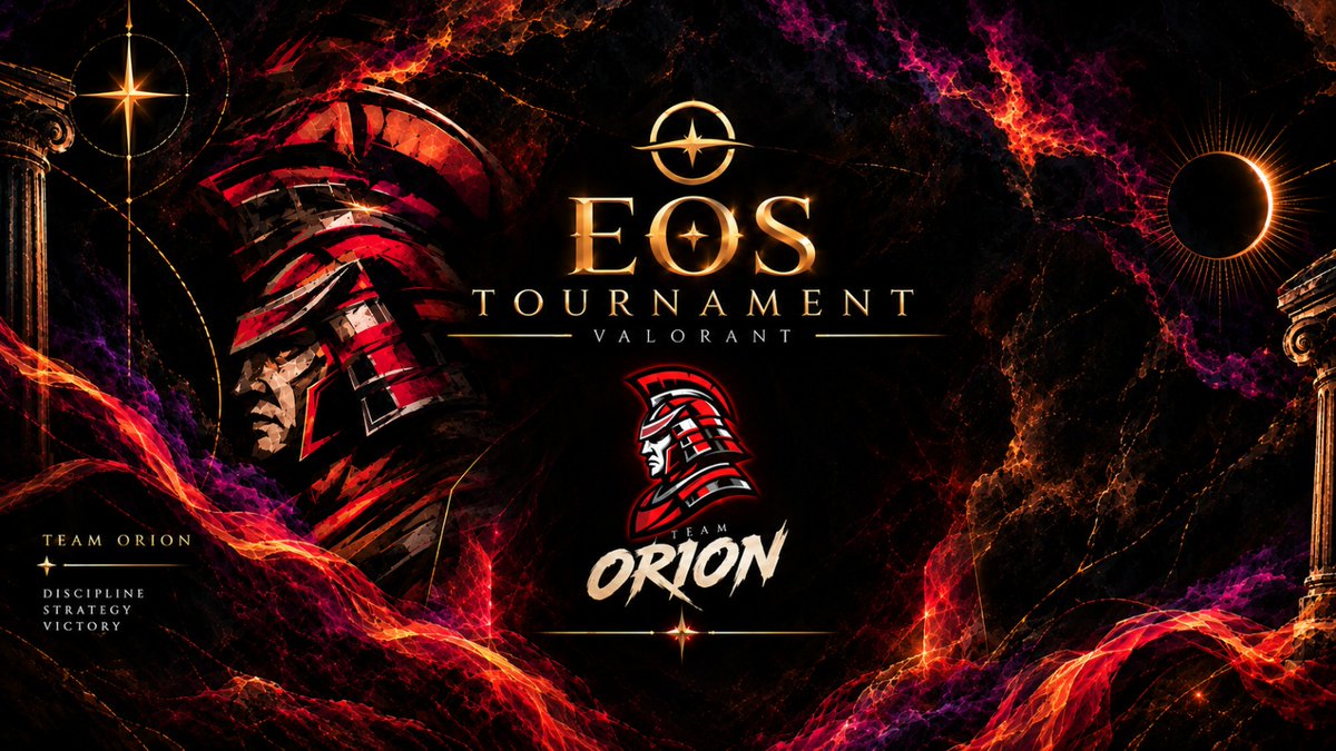 _E0Ss_'s tweet photo. ¡Empezamos con la presentación de los equipos para el torneo!
⚔️Presentamos a Team Orion⚔️
Disciplina. Estrategia. Victoria. 🔥
🔴@TeamOrionEC
EOS TOURNAMENT | VALORANT
#EOSTournament #VALORANT #TeamOrion