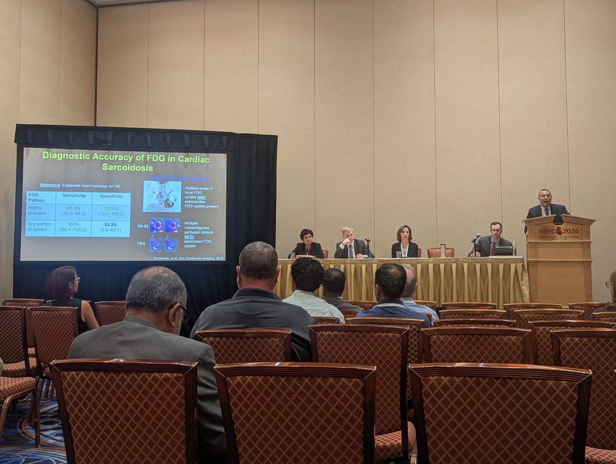 drdavemd's tweet photo. Session 209. Cardiac FDG-PET Imaging: Not all that Glitters is Inflammation!  #ASNC2026 #CVNuc #THINKPET @MyASNC https://t.co/knOM9so0cL