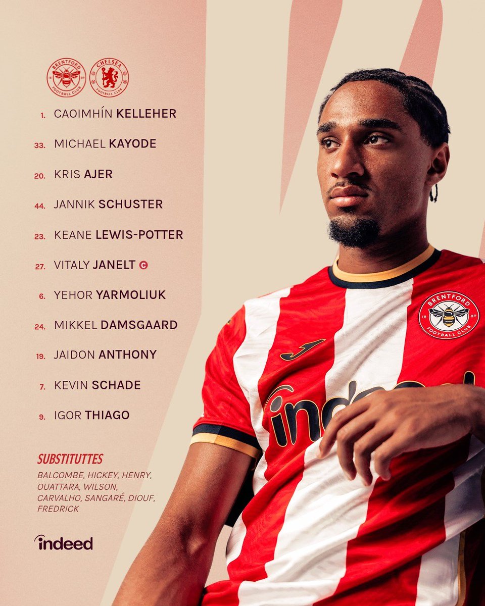 Fanzelsportsng's tweet photo. How #Brentford face #Chelsea in tonight's #PremierLeague clash at the #GtechStadium as the #Bees seek to end their run of three straight draws as Michael Kayode and Mikkel Damsgaard replace Aaron Hickey and Mamadou Sangare.
#EPL #CFC #BFC #ChelseaFC #BRECHE #Blues #BrentfordFC https://t.co/3eSDI9AKqx