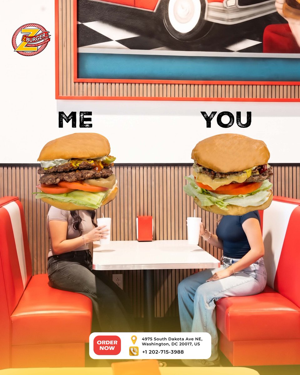 z_burgerdc's tweet photo. Me vs. You

Me: “Let’s share a burger.” You: “Order your own.” 😂
When the burgers are this stacked, sharing is a serious decision. 🍔🔥

 https://t.co/bUeyFBrhid

#ZBurger #BurgerLovers #WashingtonDC #DCFoodie #BurgerCravings #FoodieHumor https://t.co/Cg4y5Ouo4t