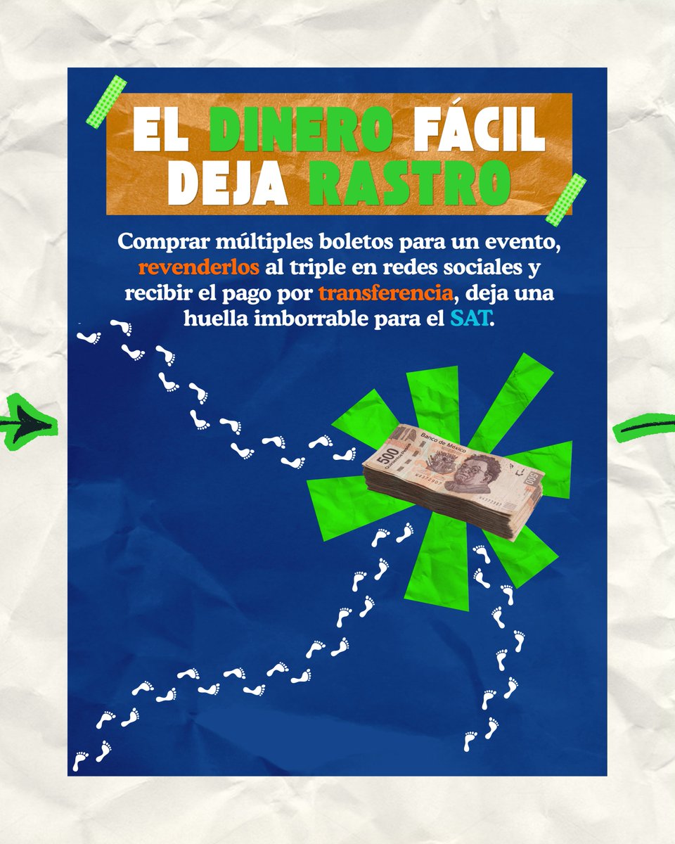 Factura_com's tweet photo. ¿Creías que el SAT solo vigilaba a las grandes corporaciones? Pregúntale a los que revenden boletos de festivales y estadios por internet. 🎤💸

Aprovechar la alta demanda de un evento masivo para revender entradas suena como un ingreso extra inofensivo, pero no lo es...
#SAT https://t.co/dmrDqzg5iS