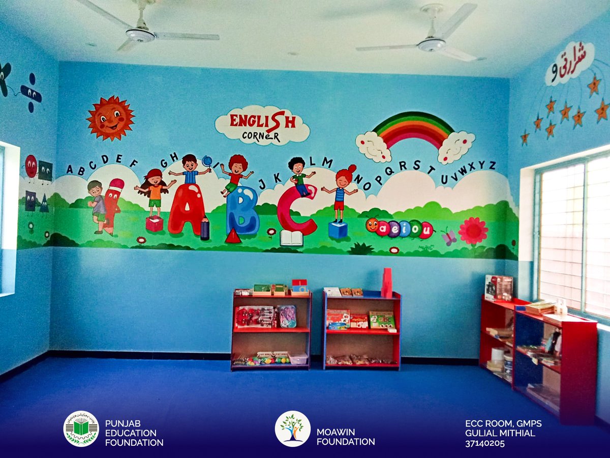 MoawinPakistan's tweet photo. Better learning begins with better learning spaces.
Moawin Foundation is transforming government school classrooms into vibrant, child-friendly environments.
The ECC Room at GMPS Gulial Mithial, Attock, reflects this commitment.
#MoawinFoundation #Education #Pakistan #ECC https://t.co/XmhsnkBKNZ